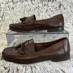 Stafford Essentials Shoes Mens 10 M Slip On Tassel Kiltie Loafer Brown Leather